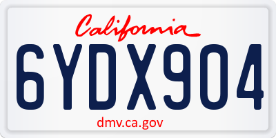 CA license plate 6YDX904