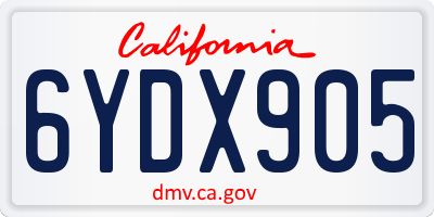CA license plate 6YDX905