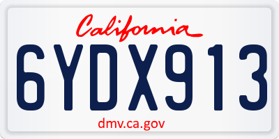 CA license plate 6YDX913