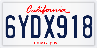 CA license plate 6YDX918