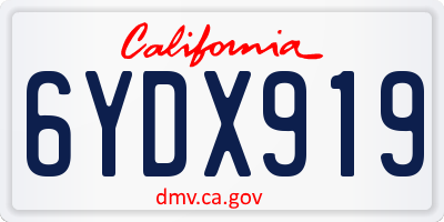 CA license plate 6YDX919