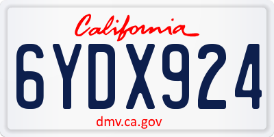 CA license plate 6YDX924