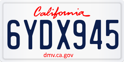 CA license plate 6YDX945
