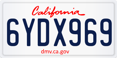 CA license plate 6YDX969