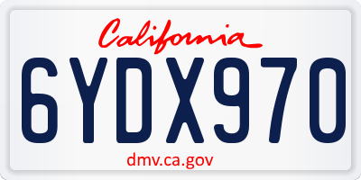 CA license plate 6YDX970