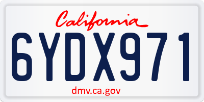 CA license plate 6YDX971