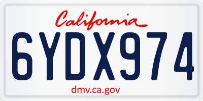CA license plate 6YDX974