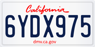 CA license plate 6YDX975
