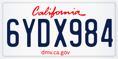CA license plate 6YDX984