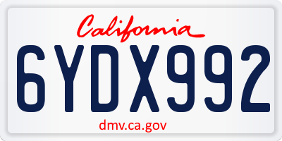 CA license plate 6YDX992