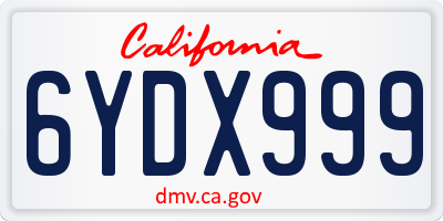 CA license plate 6YDX999