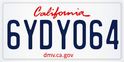CA license plate 6YDY064