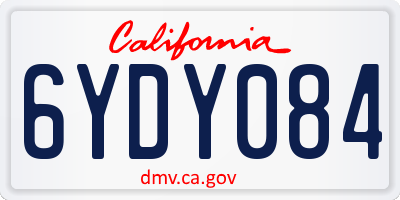 CA license plate 6YDY084