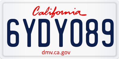 CA license plate 6YDY089