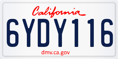 CA license plate 6YDY116