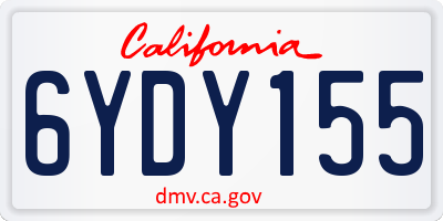 CA license plate 6YDY155