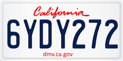 CA license plate 6YDY272