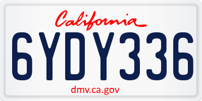 CA license plate 6YDY336