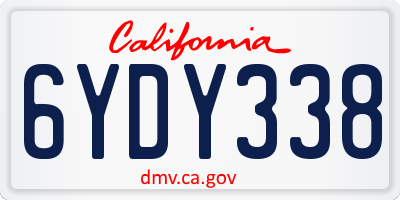 CA license plate 6YDY338