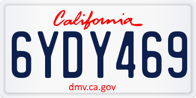 CA license plate 6YDY469