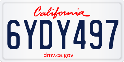 CA license plate 6YDY497