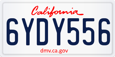 CA license plate 6YDY556