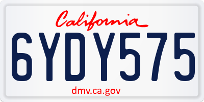 CA license plate 6YDY575