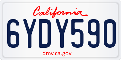 CA license plate 6YDY590