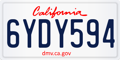 CA license plate 6YDY594