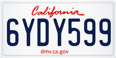 CA license plate 6YDY599