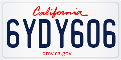 CA license plate 6YDY606