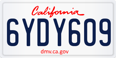 CA license plate 6YDY609