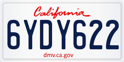 CA license plate 6YDY622
