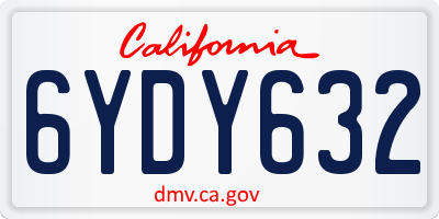 CA license plate 6YDY632