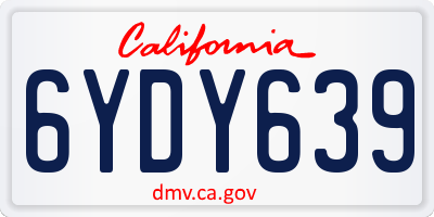 CA license plate 6YDY639