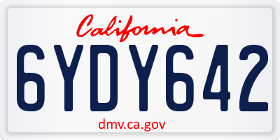 CA license plate 6YDY642