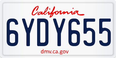 CA license plate 6YDY655