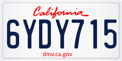 CA license plate 6YDY715