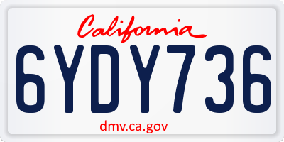 CA license plate 6YDY736