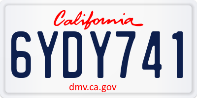 CA license plate 6YDY741