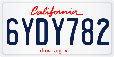 CA license plate 6YDY782
