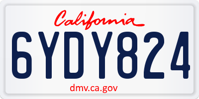 CA license plate 6YDY824