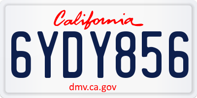 CA license plate 6YDY856