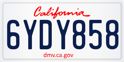 CA license plate 6YDY858