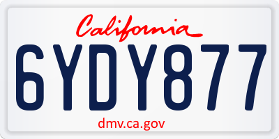 CA license plate 6YDY877