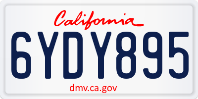 CA license plate 6YDY895