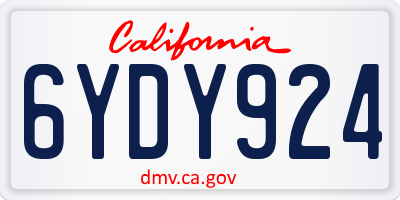 CA license plate 6YDY924