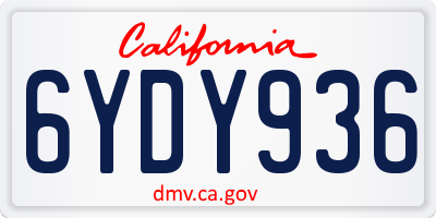 CA license plate 6YDY936