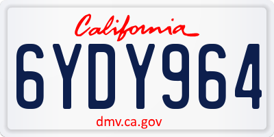 CA license plate 6YDY964