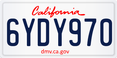 CA license plate 6YDY970